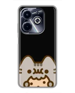Чехол для Infinix Hot 40i с картинкой «Пушин на черном»