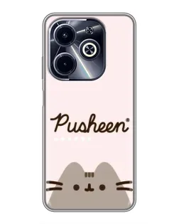 Чехол для Infinix Hot 40i с картинкой «Pusheen логотип»