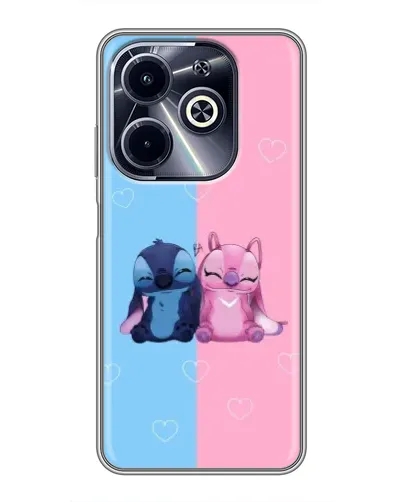 Чехол для Infinix Hot 40i с картинкой «Stitch и Angel Love»