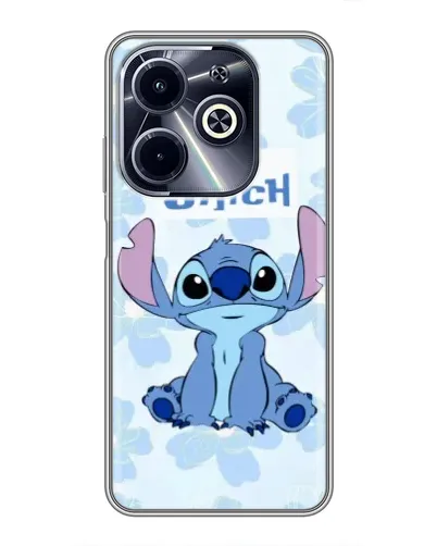 Чехол для Infinix Hot 40i с картинкой «Stitch среди цветов»