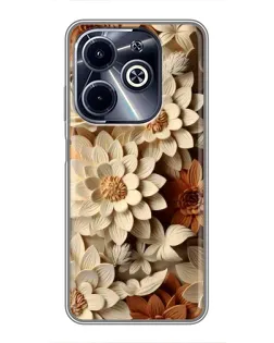 Чохол для Infinix Hot 40i з картинкою «Бежевий флористичний декор» Чохол для Infinix Hot 40i з картинкою «Бежевий флористичний декор»