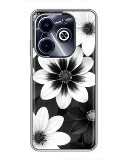 Чохол для Infinix Hot 40i з картинкою «Монохромні айстри» Чохол для Infinix Hot 40i з картинкою «Монохромні айстри»