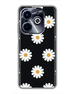 Чохол для Infinix Hot 40i з картинкою «Ромашки на чорному» Чохол для Infinix Hot 40i з картинкою «Ромашки на чорному»