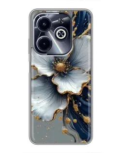 Чохол для Infinix Hot 40i з картинкою «Біла квітка та золотий флюїд» Чохол для Infinix Hot 40i з картинкою «Біла квітка та золотий флюїд»