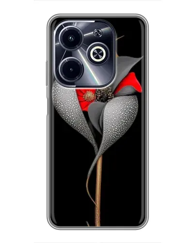 Чехол для Infinix Hot 40i с картинкой «Серебряный фантазийный цветок» Чехол для Infinix Hot 40i с картинкой «Серебряный фантазийный цветок»