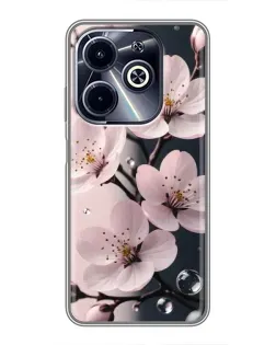 Чохол для Infinix Hot 40i з картинкою «Ніжня сакура та краплі» Чохол для Infinix Hot 40i з картинкою «Ніжня сакура та краплі»