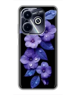 Чохол для Infinix Hot 40i з картинкою «Фіолетові квіти з росою» Чохол для Infinix Hot 40i з картинкою «Фіолетові квіти з росою»
