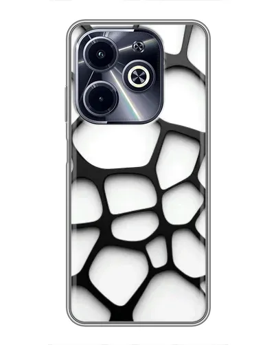 Чехол для Infinix Hot 40i с картинкой «Белая объемная сетка»