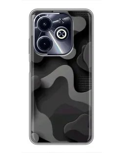 Чехол для Infinix Hot 40i с картинкой «Темный абстрактный камуфляж»