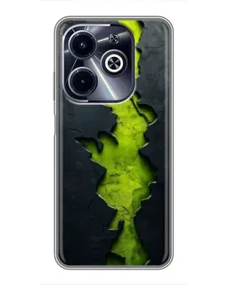 Чехол для Infinix Hot 40i с картинкой «Салатовый разлом скалы»
