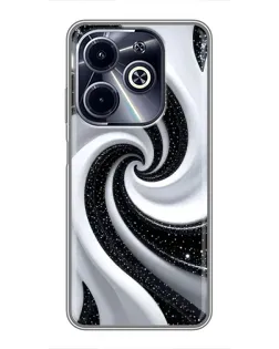 Чехол для Infinix Hot 40i с картинкой «Черно-белая спираль»