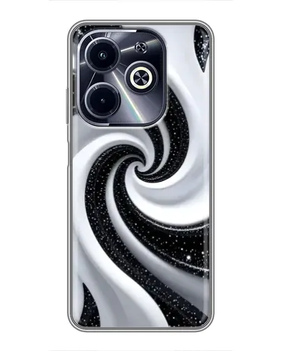 Чехол для Infinix Hot 40i с картинкой «Черно-белая спираль»