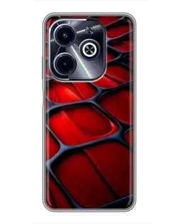 Чехол для Infinix Hot 40i с картинкой «Красная глянцевая сетка»