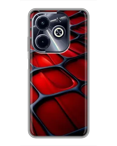 Чехол для Infinix Hot 40i с картинкой «Красная глянцевая сетка»