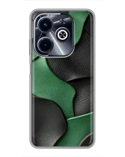 Чехол для Infinix Hot 40i с картинкой «Зеленые кожаные волны»
