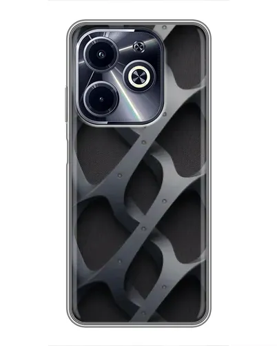 Чехол для Infinix Hot 40i с картинкой «Объемное серое плетение»