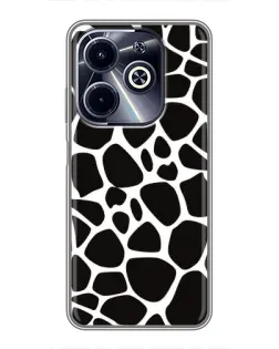Чехол для Infinix Hot 40i с картинкой «Черно-белый жираф»