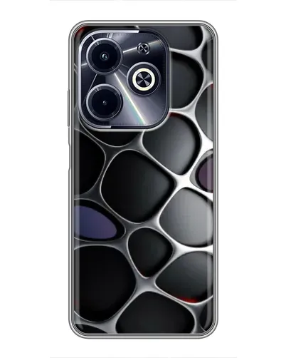 Чехол для Infinix Hot 40i с картинкой «Объемная темная решетка»