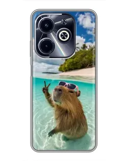 Чохол для Infinix Hot 40i з картинкою «Капібара на морі» Чохол для Infinix Hot 40i з картинкою «Капібара на морі»