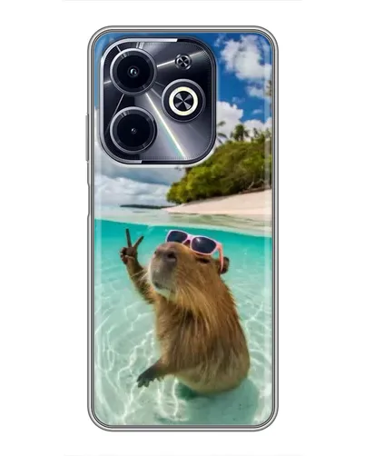 Чохол для Infinix Hot 40i з картинкою «Капібара на морі»