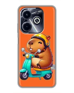 Чохол для Infinix Hot 40i з картинкою «Капібара на скутері» Чохол для Infinix Hot 40i з картинкою «Капібара на скутері»