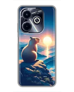 Чохол для Infinix Hot 40i з картинкою «Захід сонця з капібарою» Чохол для Infinix Hot 40i з картинкою «Захід сонця з капібарою»