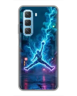 Чехол для Infinix Hot 50 5G с картинкой «Jordan Gold Jumpman»
