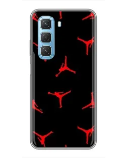 Чехол для Infinix Hot 50 5G с картинкой «Jordan Red Pattern»