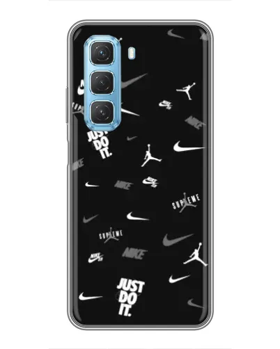 Чехол для Infinix Hot 50 5G с картинкой «Nike Black Pattern»