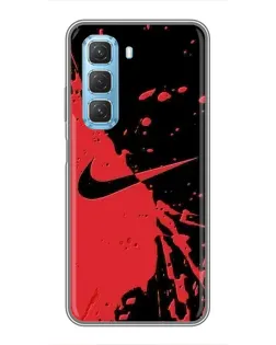 Чохол для Infinix Hot 50 5G з картинкою «Червоні бризки Nike» Чохол для Infinix Hot 50 5G з картинкою «Червоні бризки Nike»