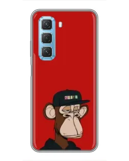 Чехол для Infinix Hot 50 5G с картинкой «Bored Ape — красный фон»
