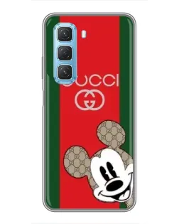 Чехол для Infinix Hot 50 5G с картинкой «Gucci — полосы и Микки»