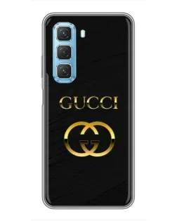 Чехол для Infinix Hot 50 5G с картинкой «Золотой логотип Gucci»