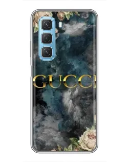 Чехол для Infinix Hot 50 5G с картинкой «Абстрактные цветы Gucci»