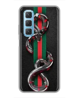 Чехол для Infinix Hot 50 5G с картинкой «Gucci — змея на полосе»