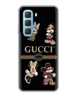 Чехол для Infinix Hot 50 5G с картинкой «Gucci — герои Disney и монограмма»