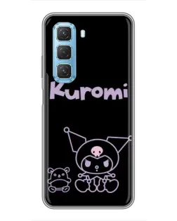 Чохол для Infinix Hot 50 5G з картинкою «Kuromi — чорний мінімалізм»