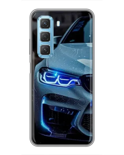 Чехол для Infinix Hot 50 5G с картинкой «Взгляд BMW с синими фарами»