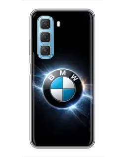 Чехол для Infinix Hot 50 5G с картинкой «BMW — неоновое сияние»