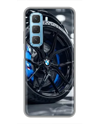 Чехол для Infinix Hot 50 5G с картинкой «Колесо BMW вблизи»