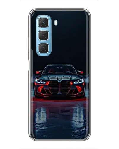 Чехол для Infinix Hot 50 5G с картинкой «BMW на мокрой дороге»