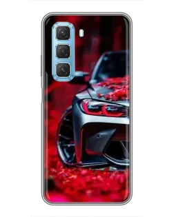 Чехол для Infinix Hot 50 5G с картинкой «Спортивная BMW и цветы» Чехол для Infinix Hot 50 5G с картинкой «Спортивная BMW и цветы»