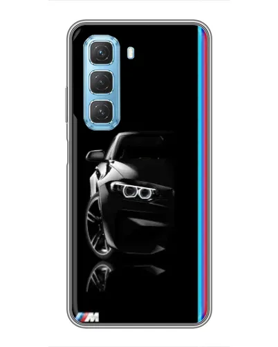 Чехол для Infinix Hot 50 5G с картинкой «Силуэт BMW в темноте»