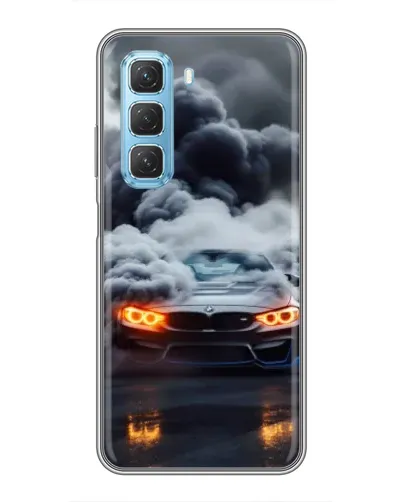 Чехол для Infinix Hot 50 5G с картинкой «BMW в дыму»
