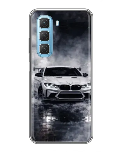 Чехол для Infinix Hot 50 5G с картинкой «BMW сквозь туман»