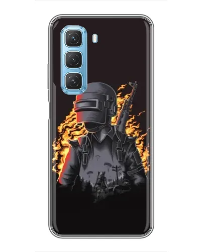 Чехол для Infinix Hot 50 5G с картинкой «PUBG — огненный силуэт» Чехол для Infinix Hot 50 5G с картинкой «PUBG — огненный силуэт»