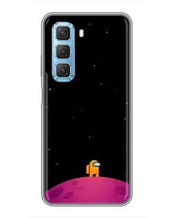 Чехол для Infinix Hot 50 5G с картинкой «Одинокий герой на планете»