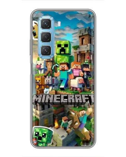 Чехол для Infinix Hot 50 5G с картинкой «Замок Minecraft»