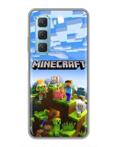 Чехол для Infinix Hot 50 5G с картинкой «Minecraft классический мир»