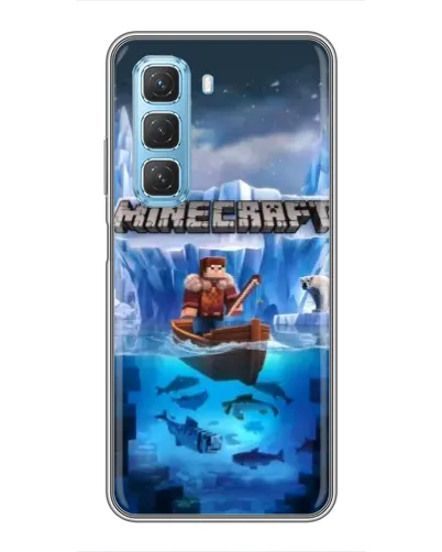Чехол для Infinix Hot 50 5G с картинкой «Minecraft ледяной мир»